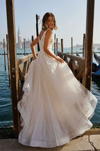 Lace Appliqued Wedding Dresses for Bride 2025 Beach Wedding Bridal Gowns for Women SE002 - Bmbride