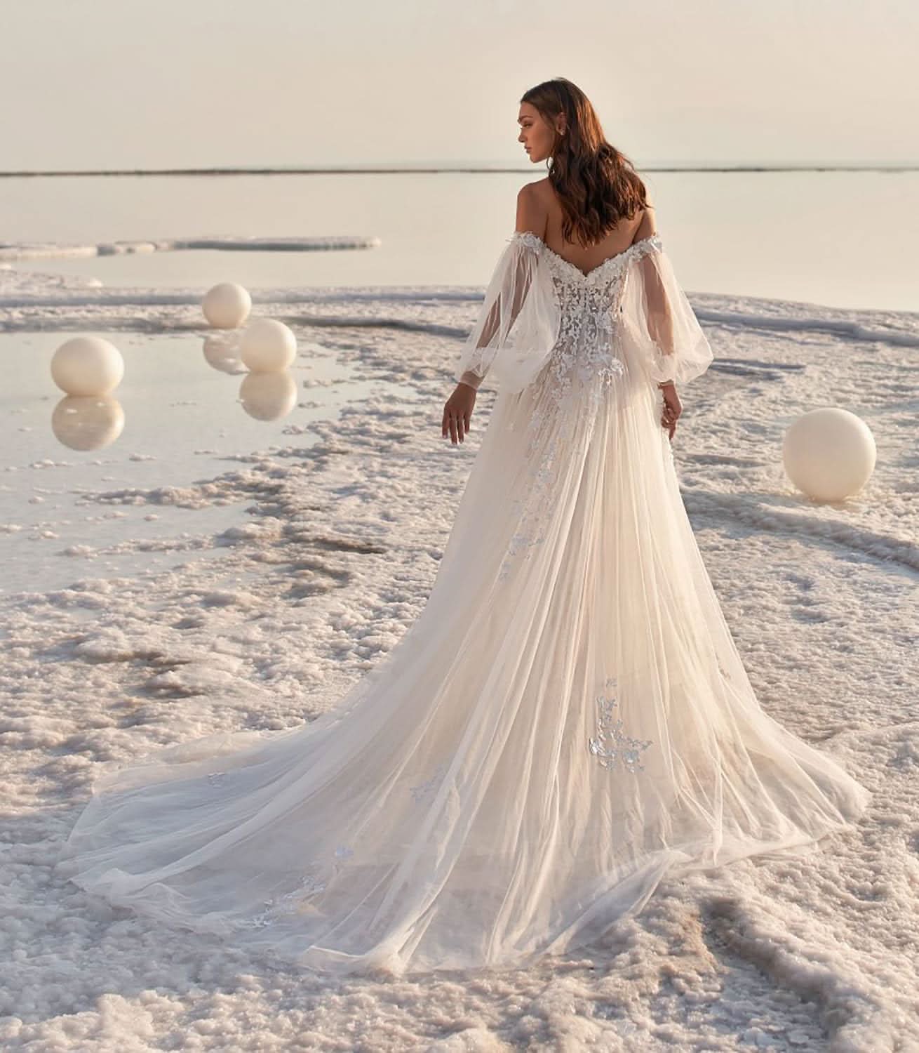 Lace Appliqued Wedding Dresses for Bride 2025 Beach Wedding Bridal Gowns for Women SE002 - Bmbride