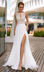 Lace Appliqued Wedding Dresses for Bride 2025 Beach Wedding Bridal Gowns for Women SE002 - Bmbride