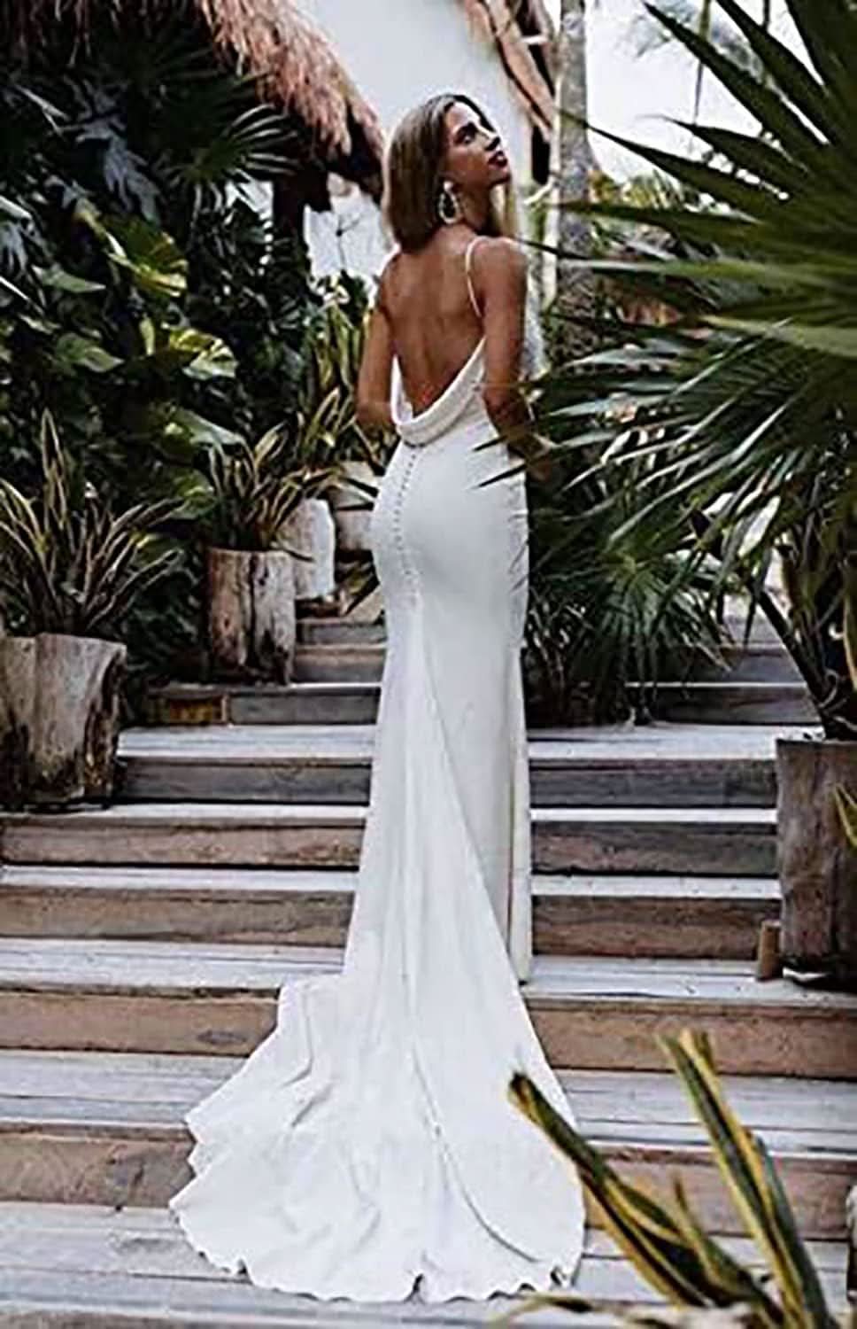 Lace Appliqued Wedding Dresses for Bride 2025 Beach Wedding Bridal Gowns for Women SE002 - Bmbride