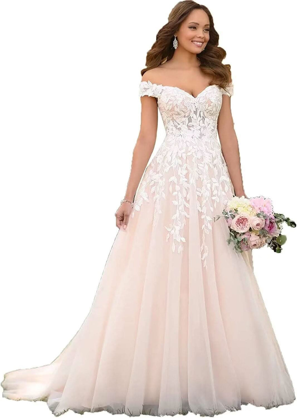 Lace Appliqued Wedding Dresses for Bride 2025 Beach Wedding Bridal Gowns for Women SE002 - Bmbride