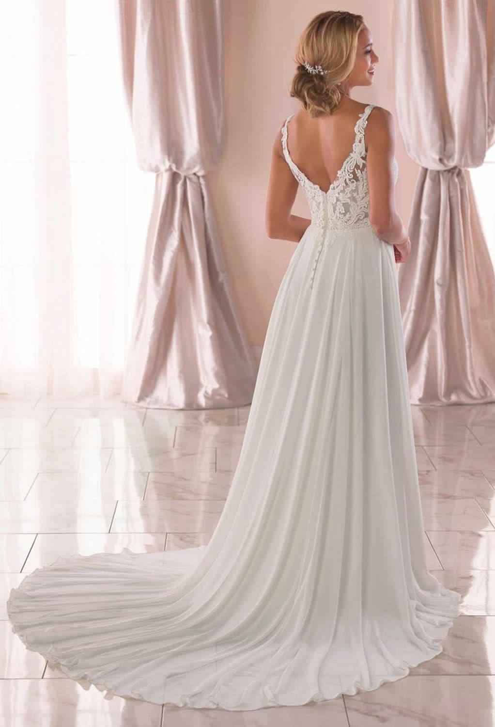 Lace Appliqued Wedding Dresses for Bride 2025 Beach Wedding Bridal Gowns for Women SE002 - Bmbride