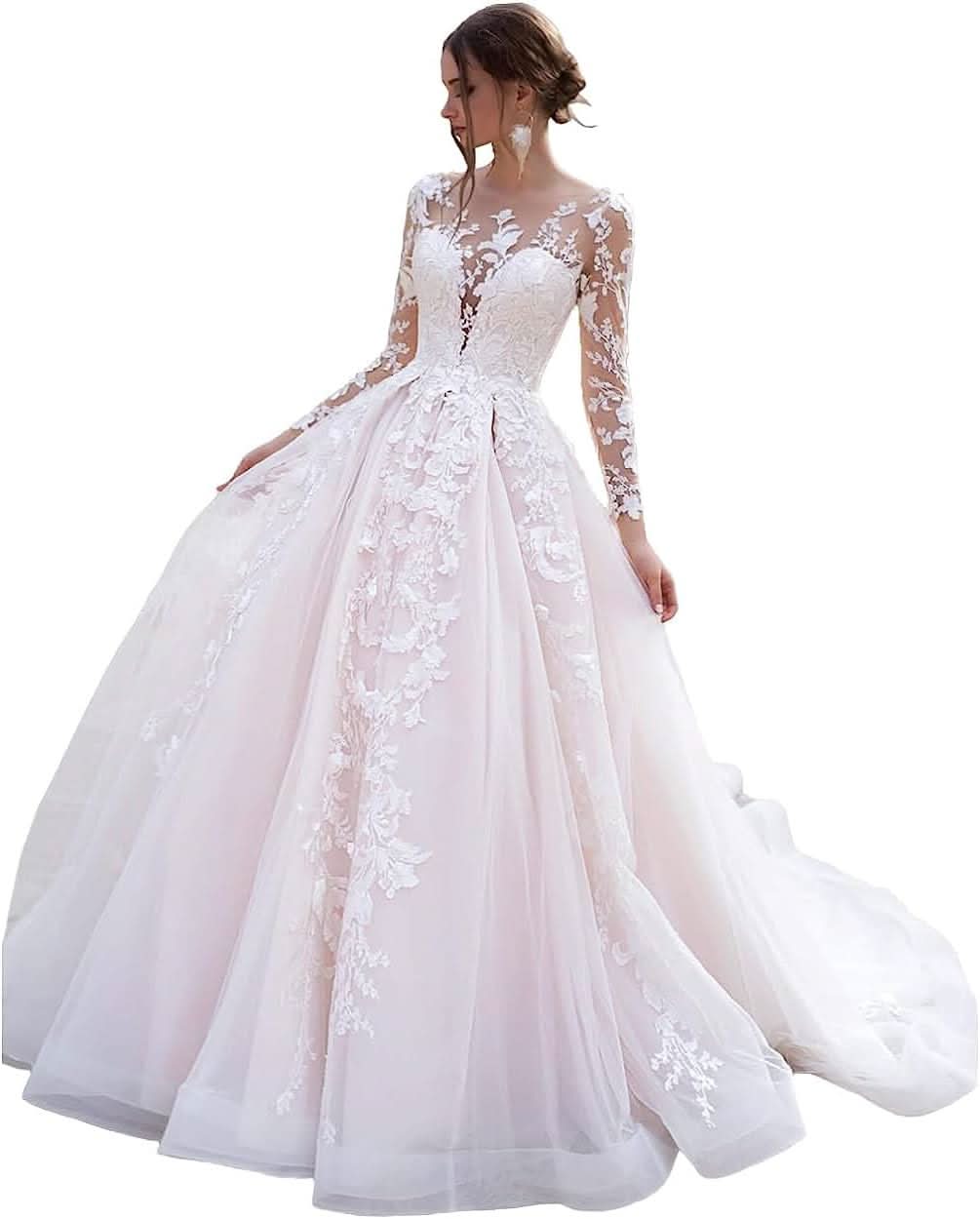 Lace Appliqued Wedding Dresses for Bride 2025 Beach Wedding Bridal Gowns for Women SE002 - Bmbride