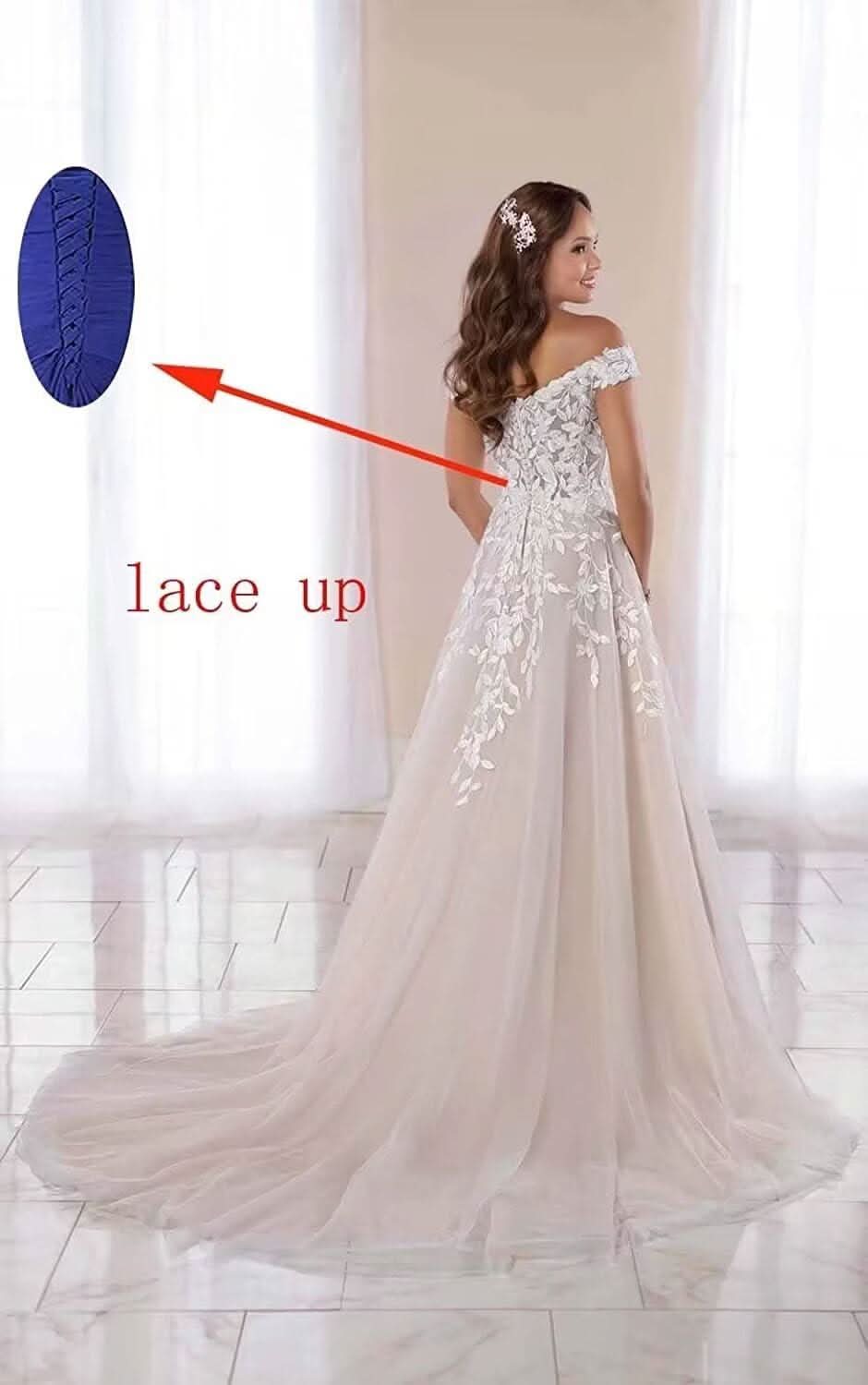 Lace Appliqued Wedding Dresses for Bride 2025 Beach Wedding Bridal Gowns for Women SE002 - Bmbride