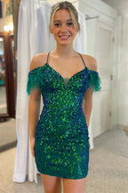 Charming Off-the-Shoulder Lace Sheath Homecoming Dress BM bride