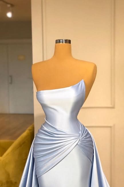 BMbride Light Blue A-line Sleeveless Evening Dresses Long Simple Prom Dresses BMbride