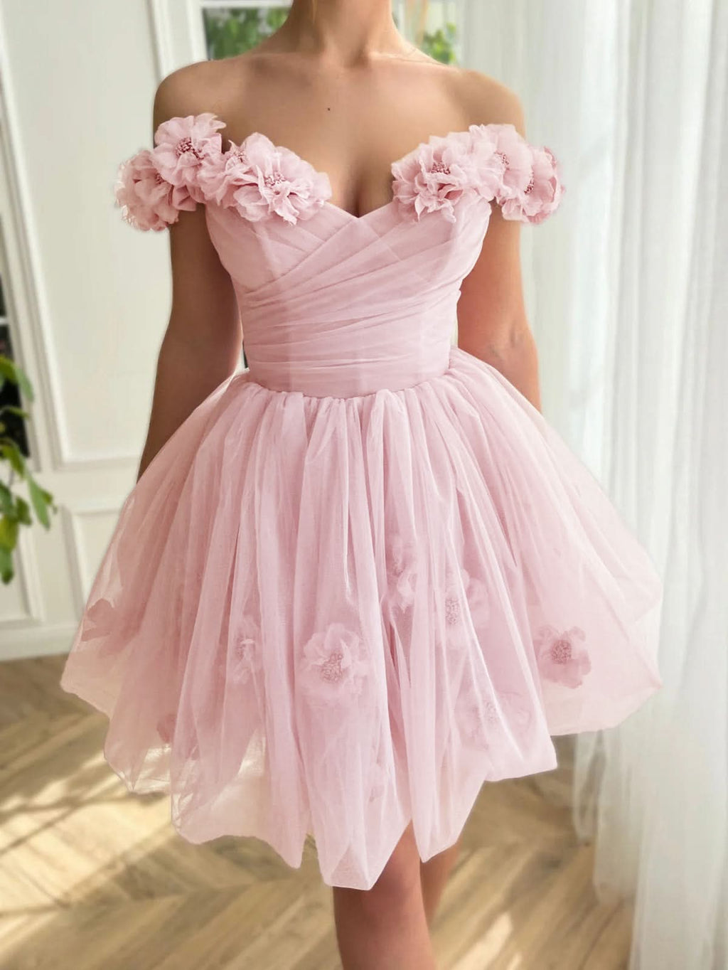 Lovely Lilac Corset Strapless Short Tulle Homecoming Dress BM bride