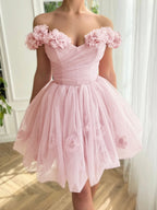 Lovely Lilac Corset Strapless Short Tulle Homecoming Dress BM bride