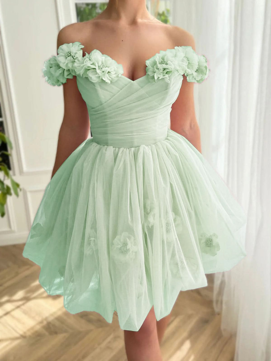 Lovely Lilac Corset Strapless Short Tulle Homecoming Dress BM bride