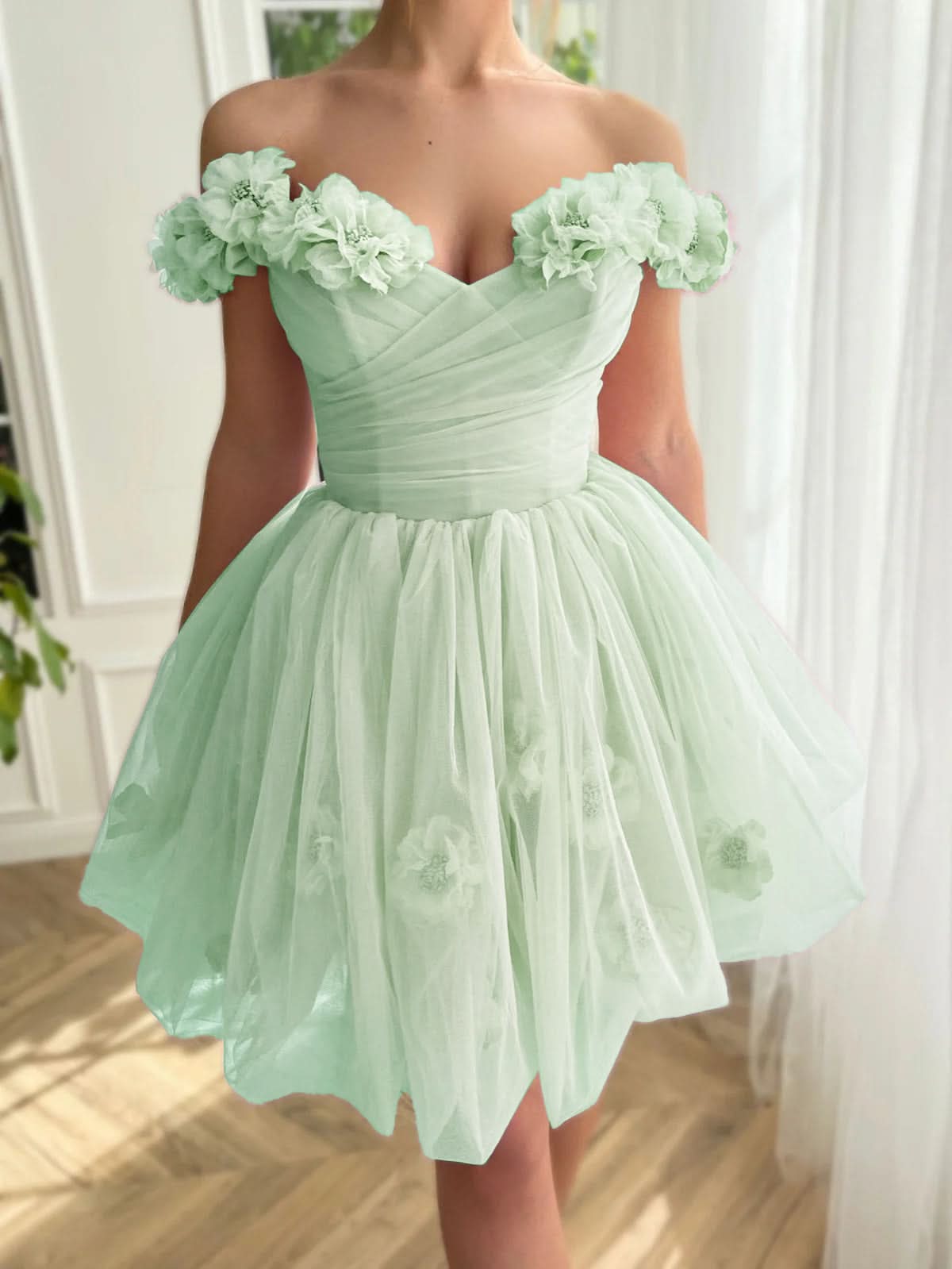 Lovely Lilac Corset Strapless Short Tulle Homecoming Dress BM bride