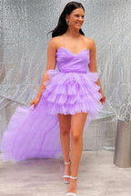 Classic Red Strapless A-Line Short Homecoming Dress BM bride