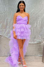 Classic Red Strapless A-Line Short Homecoming Dress BM bride