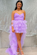 Classic Red Strapless A-Line Short Homecoming Dress BM bride