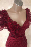 BMbride Long Evening dress burgundy with sleeves BMbride