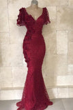 BMbride Long Evening dress burgundy with sleeves BMbride