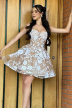 Lovely A-Line Purple Sequins Appliques Sweetheart Short Homecoming Dress BM bride
