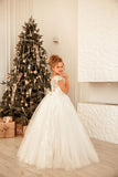 Gorgeous Long Princess Tulle Floor-length Flower Girl Dress BM bride