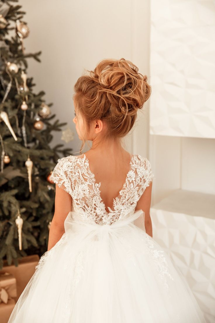 BMbride Lovely Long Princess Tulle Floor-length Flower Girl Dress BMbride