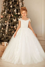 Gorgeous Long Princess Tulle Floor-length Flower Girl Dress BM bride