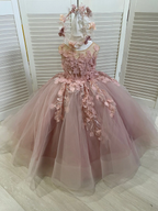 BMbride Lovely Sleeveless Ball Gown Flower Girls Dress With Appliques BMbride