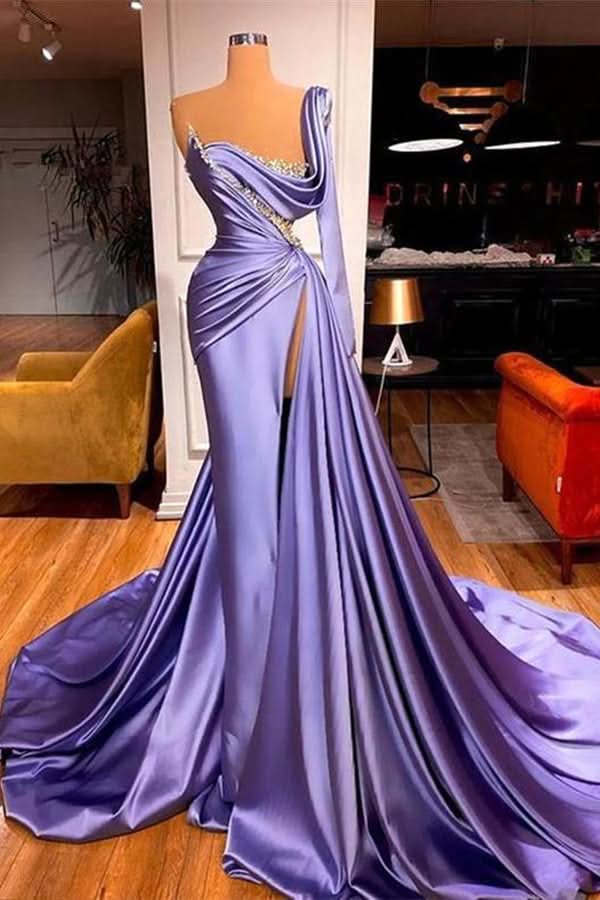 BMbride Luxury Mermaid Split Evening Dresses Beading Prom dresses BMbride