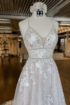 BMbride Modern Spaghetti Straps A-Line Wedding dresses With Lace BMbride