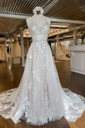 BMbride Modern Spaghetti Straps A-Line Wedding dresses With Lace BMbride
