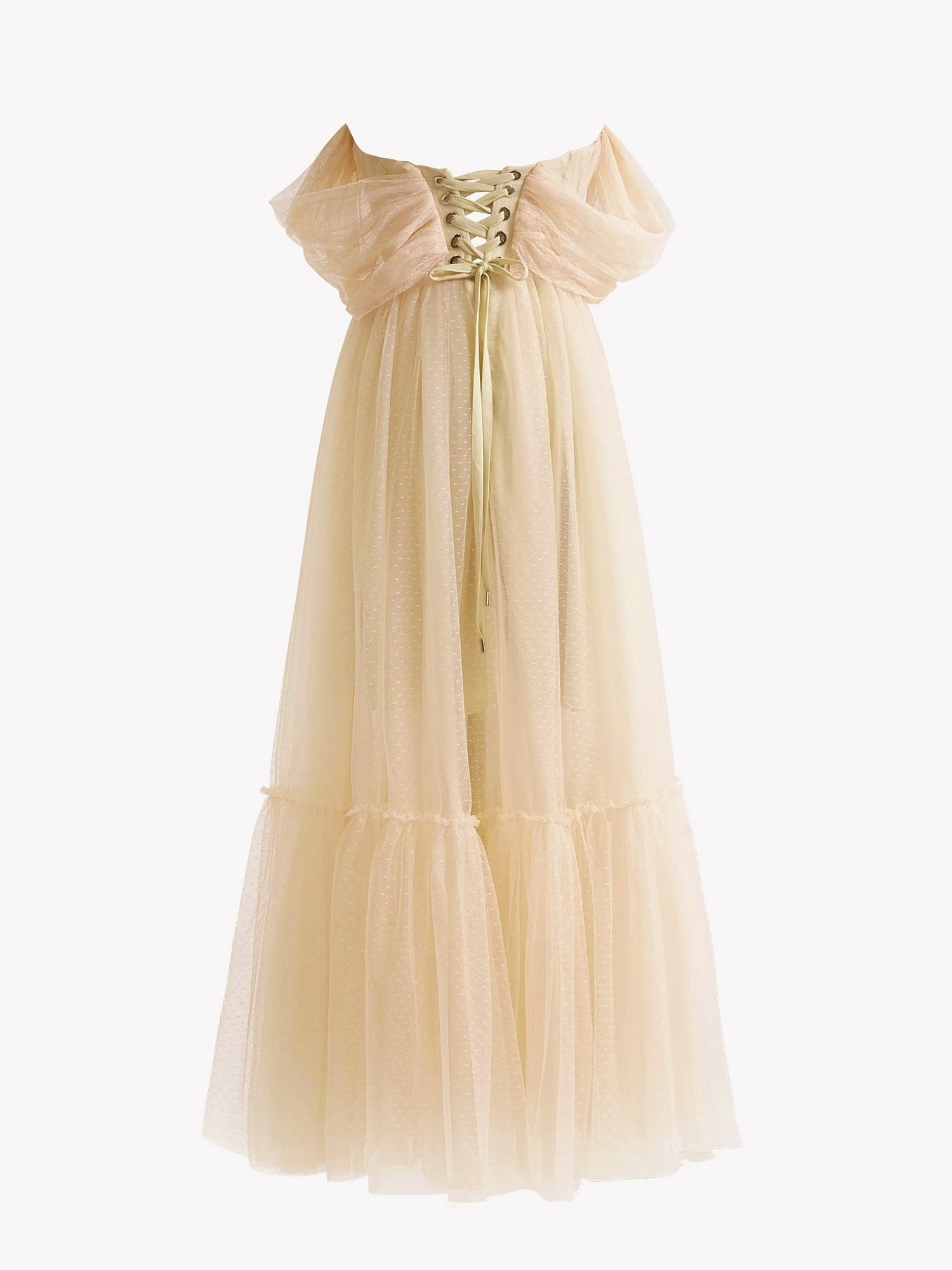 Exquisite A-Line Champagne Tulle Sweetheart Tea-Length Prom Dress BM bride