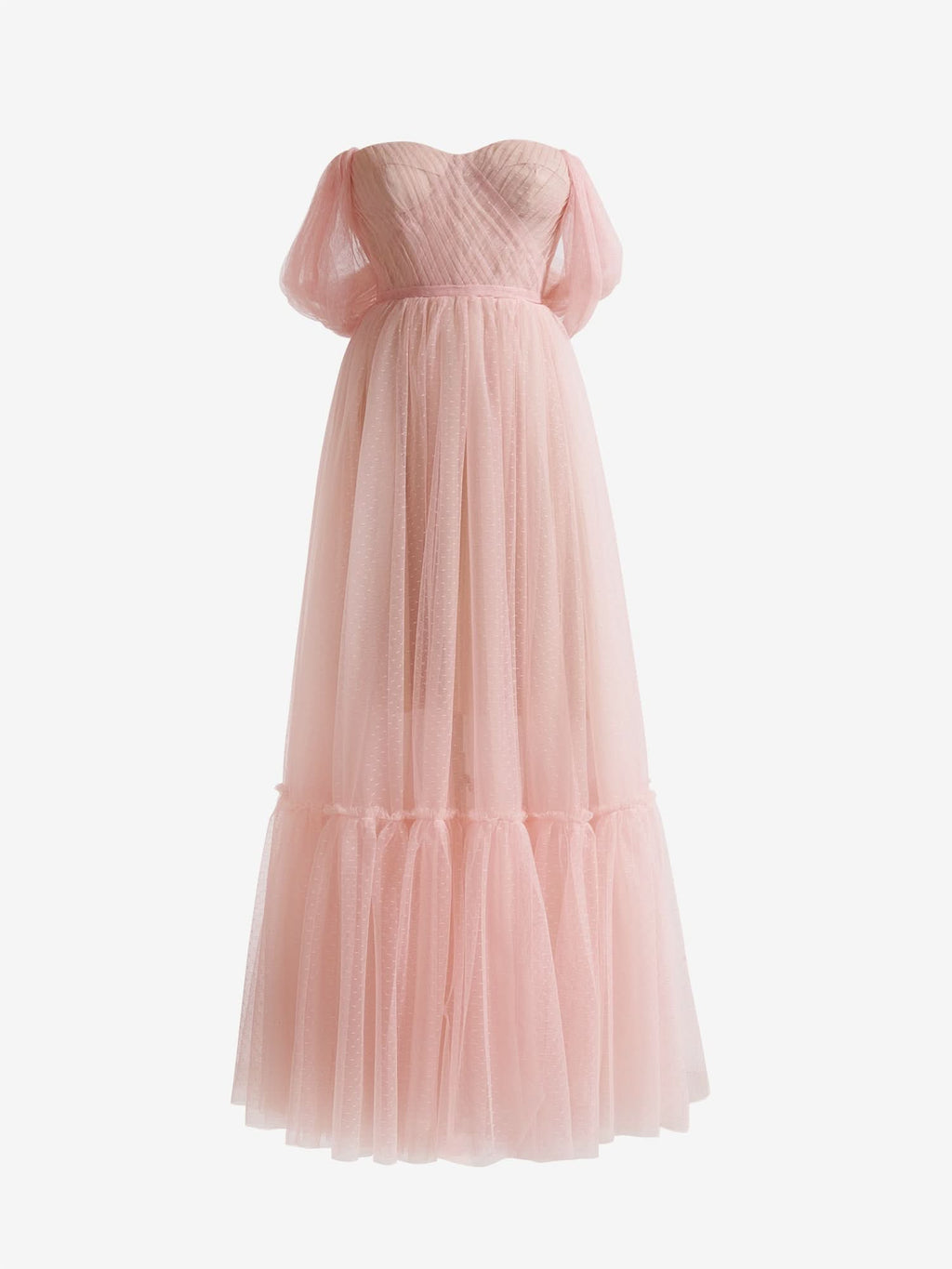 Nova | A-Line Rose Pink Tulle Sweetheart Tea-Length Prom Dress BM bride