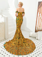 Off-The-Shoulder Sleeveless Mermaid Dress BMbride