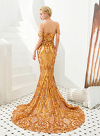 Off-The-Shoulder Sleeveless Mermaid Dress BMbride