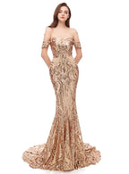 Off-The-Shoulder Sleeveless Mermaid Dress BMbride