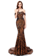 Off-The-Shoulder Sleeveless Mermaid Dress BMbride