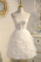 Lovely A-Line Spaghetti Strap Tulle Short Homecoming Dress BM bride
