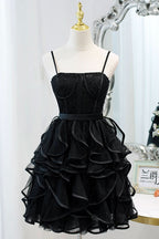 Lovely A-Line Spaghetti Strap Tulle Short Homecoming Dress BM bride
