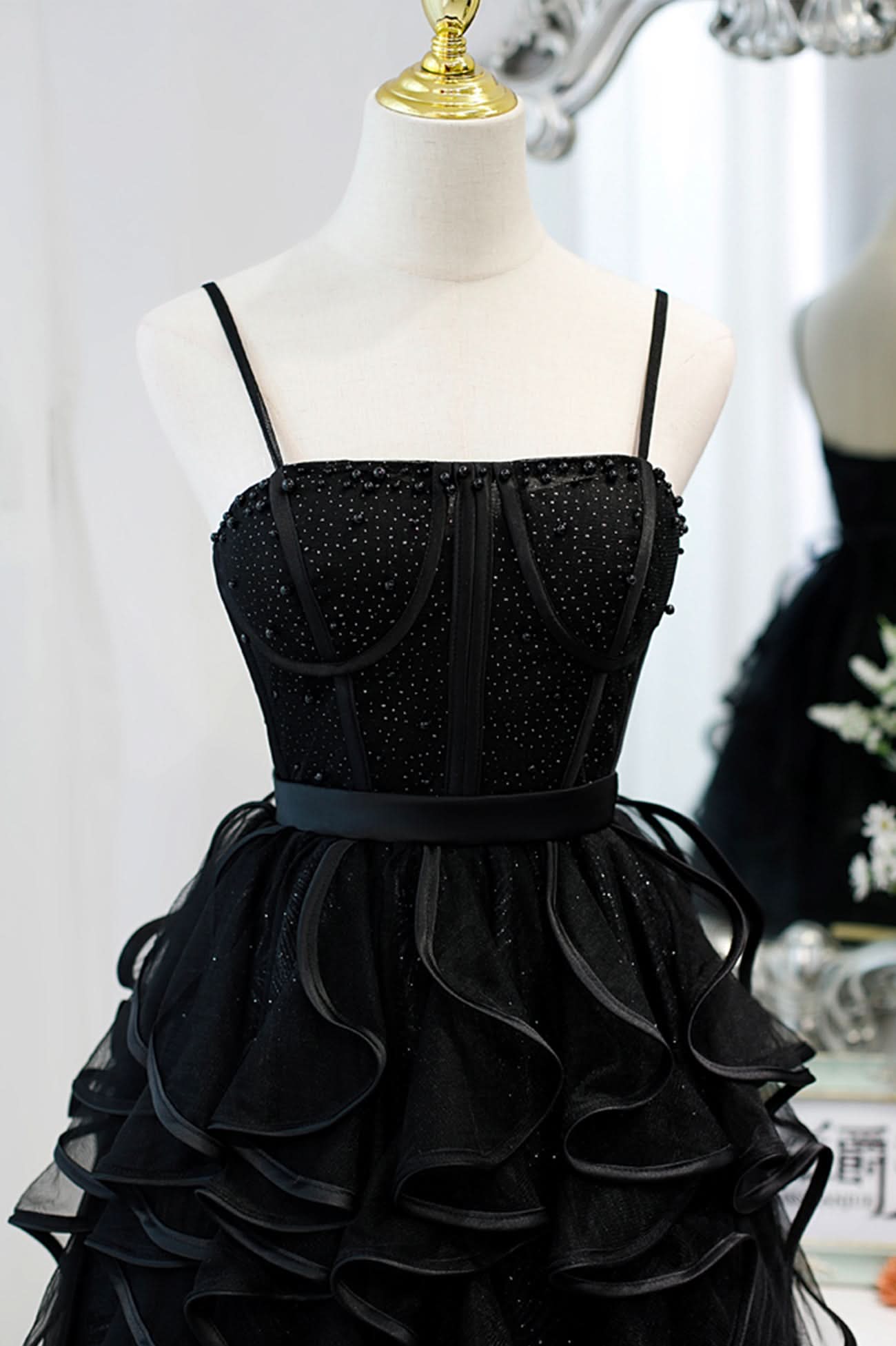 Lovely A-Line Spaghetti Strap Tulle Short Homecoming Dress BM bride