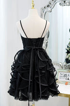 Lovely A-Line Spaghetti Strap Tulle Short Homecoming Dress BM bride