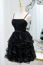 Lovely A-Line Spaghetti Strap Tulle Short Homecoming Dress BM bride
