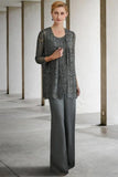 Pantsuit 3 Piece Suit Mother of the Bride Dress Plus Size With Intricate Lace BM bride