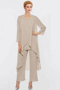 Pantsuit Mother of the Bride Dress Plus Size Elegant Chiffon Bridesmaid Dress for a Graceful Look BM bride