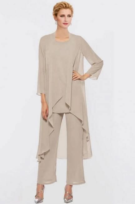 Pantsuit Mother of the Bride Dress Plus Size Elegant Chiffon Bridesmaid Dress for a Graceful Look BM bride