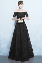 BMbride Plus Size A-line Off-the-shoulder Short Sleeves Long Beading Appliques Prom/Formal Evening Dresses BMbride