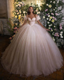 BMbride Princess Luxury Wedding Dresses Glitter with Lace BMbride