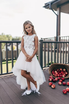 BMbride Princess White A-line Sleeveless Lace Flower Girls Dress BMbride