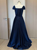 Prom Dresses Long A Line with Pockets Formal Evening Ball Gowns Side Slit Glitter Party Dress - Bmbride