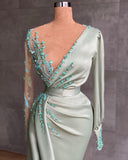 BMbride Prom dresses long mint green Evening dresses with sleeves BMbride