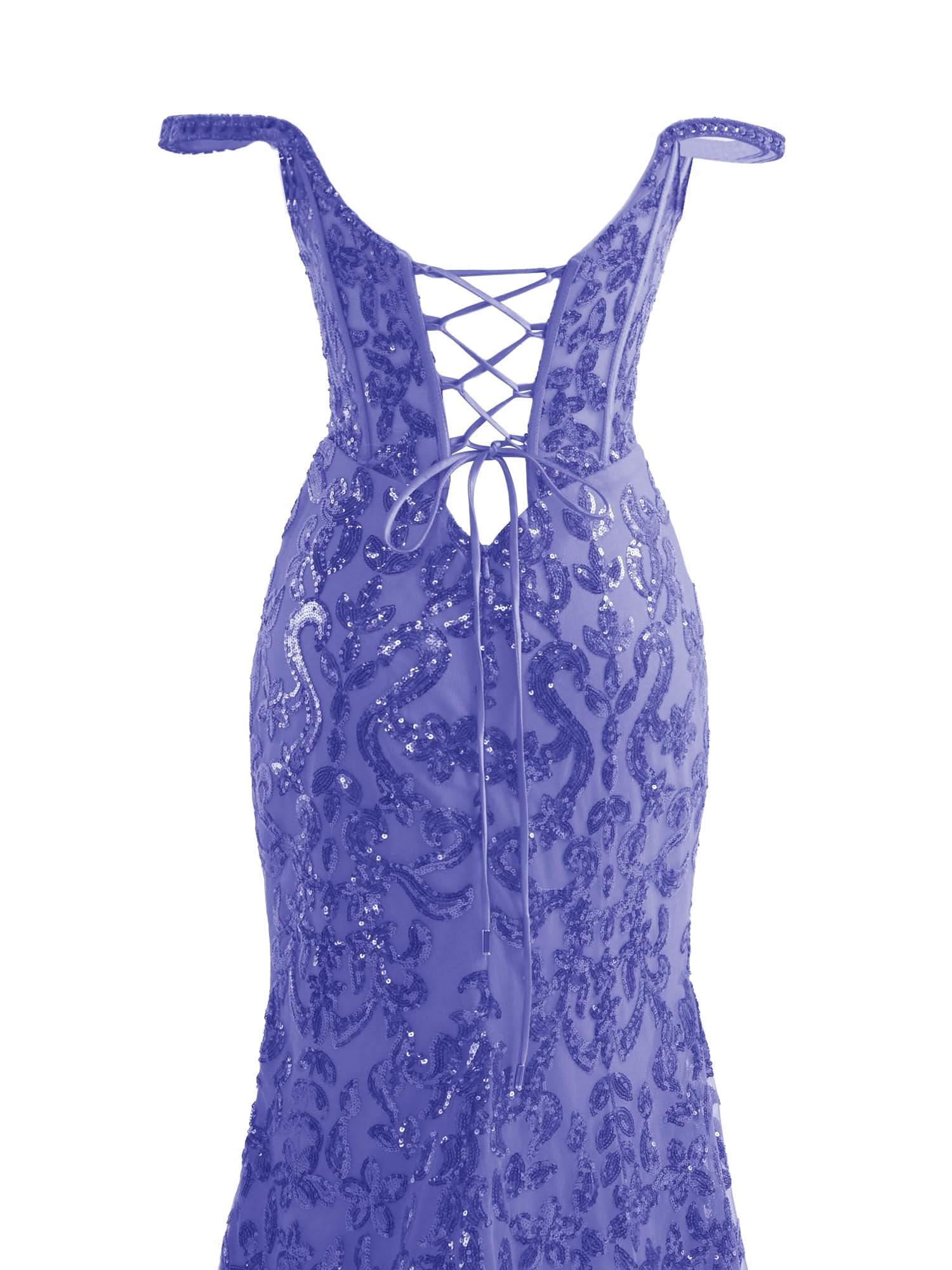 Stunning Purple Sheath Sequins Long Prom Dress with a Captivating Slit BM bride