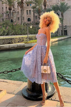 Trendy Sheath Spaghetti Straps Blue Corset Homecoming Dress with Stylish Tassel Accents BM bride