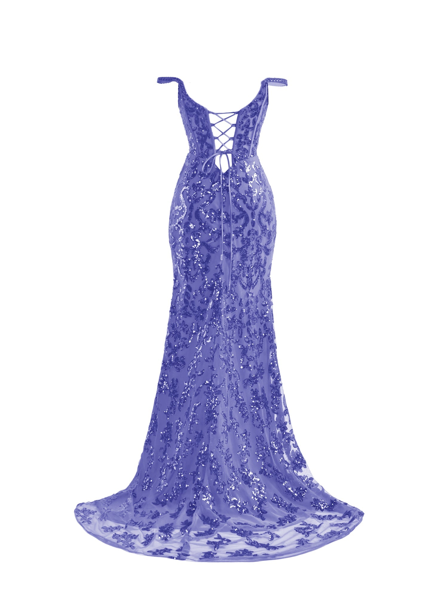 Stunning Purple Sheath Sequins Long Prom Dress with a Captivating Slit BM bride