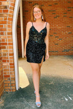 Stylish Halter Neck Short Purple Lace Homecoming Dress BM bride